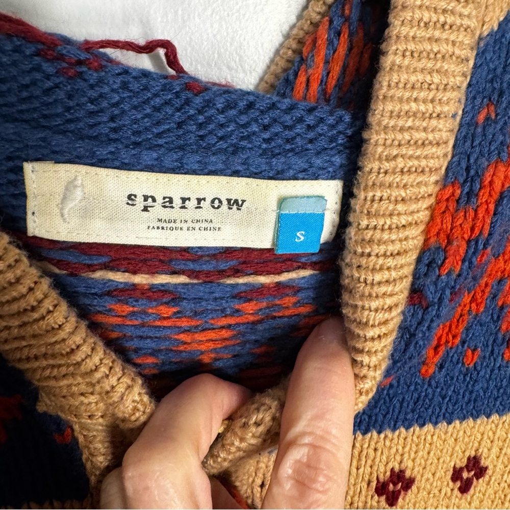 Anthropologie Sparrow Fair Isle Hooded Cardigan - Picture 3 of 8
